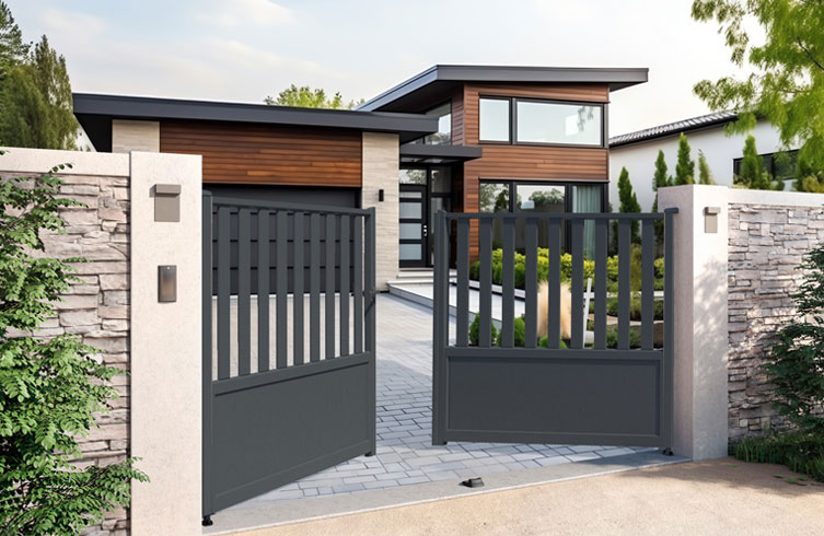 Portail-barreaux-classique-aluminium-Dryade