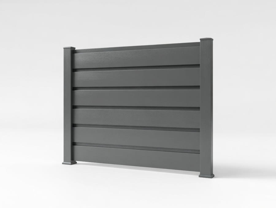 Clôture aluminium à barreaux persiennés pour ventilation et intimité