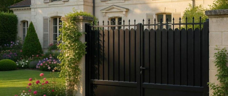 Portail battant traditionnel sur mesure avec festons