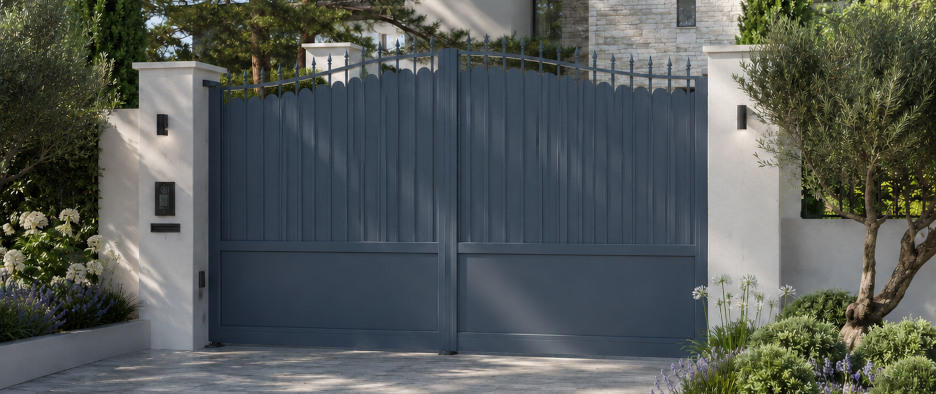 Portail battant aluminium traditionnel plein