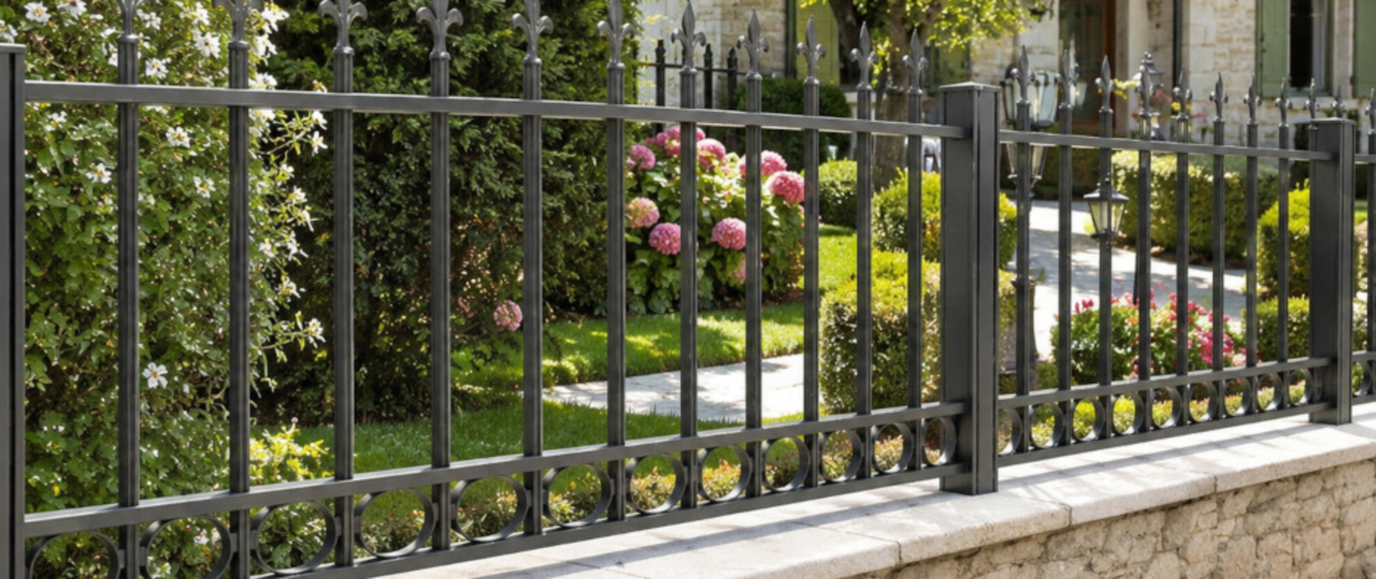 Clôture aluminium PRELIA avec décors traditionnels en forme de lunes