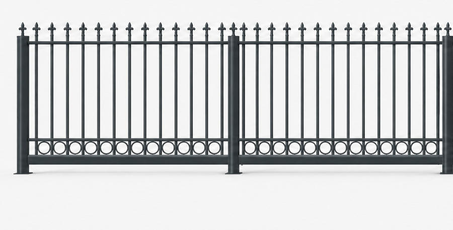 Clôture PRELIA en aluminium avec rangée de lunes décoratives